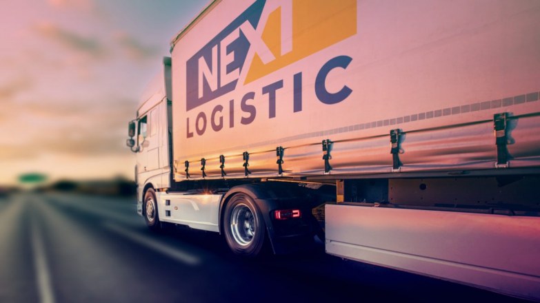 Nextlogistic Truck on a highway sunset